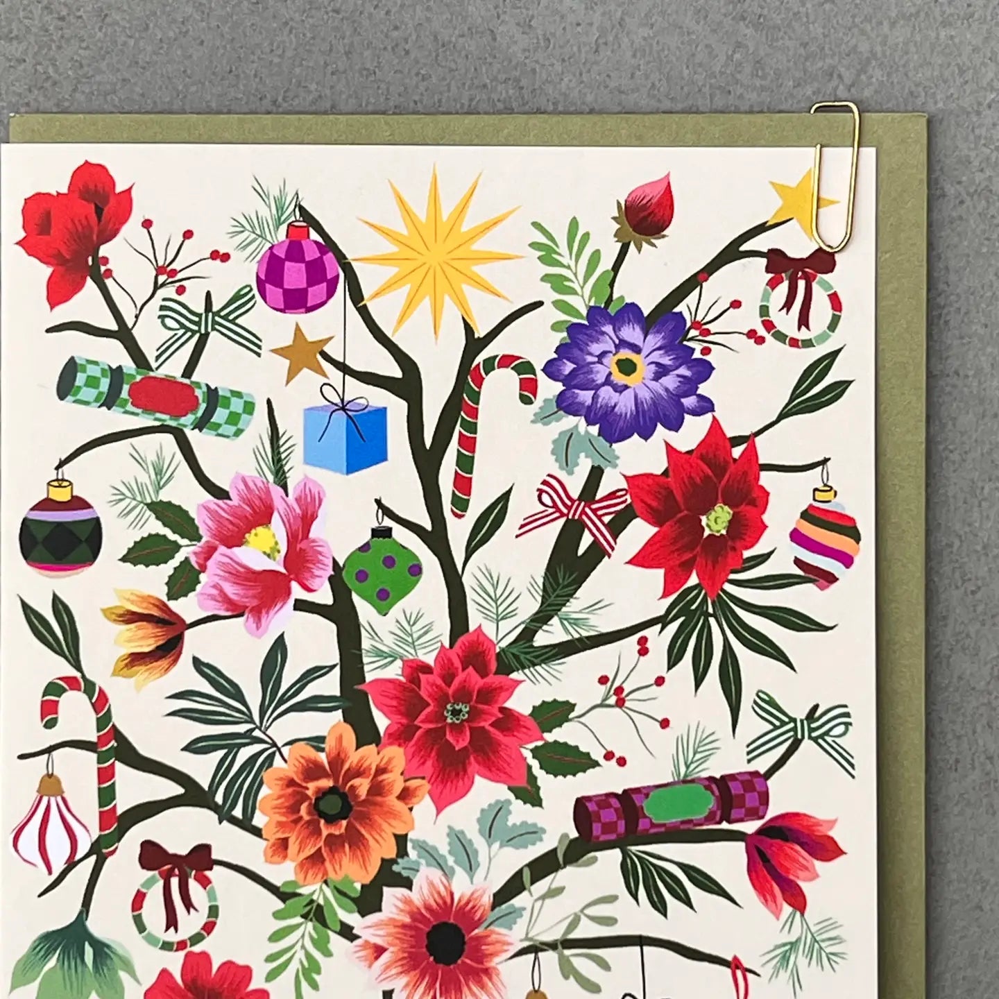 PAVILION: Christmas Floral Gift Tree Greeting Card