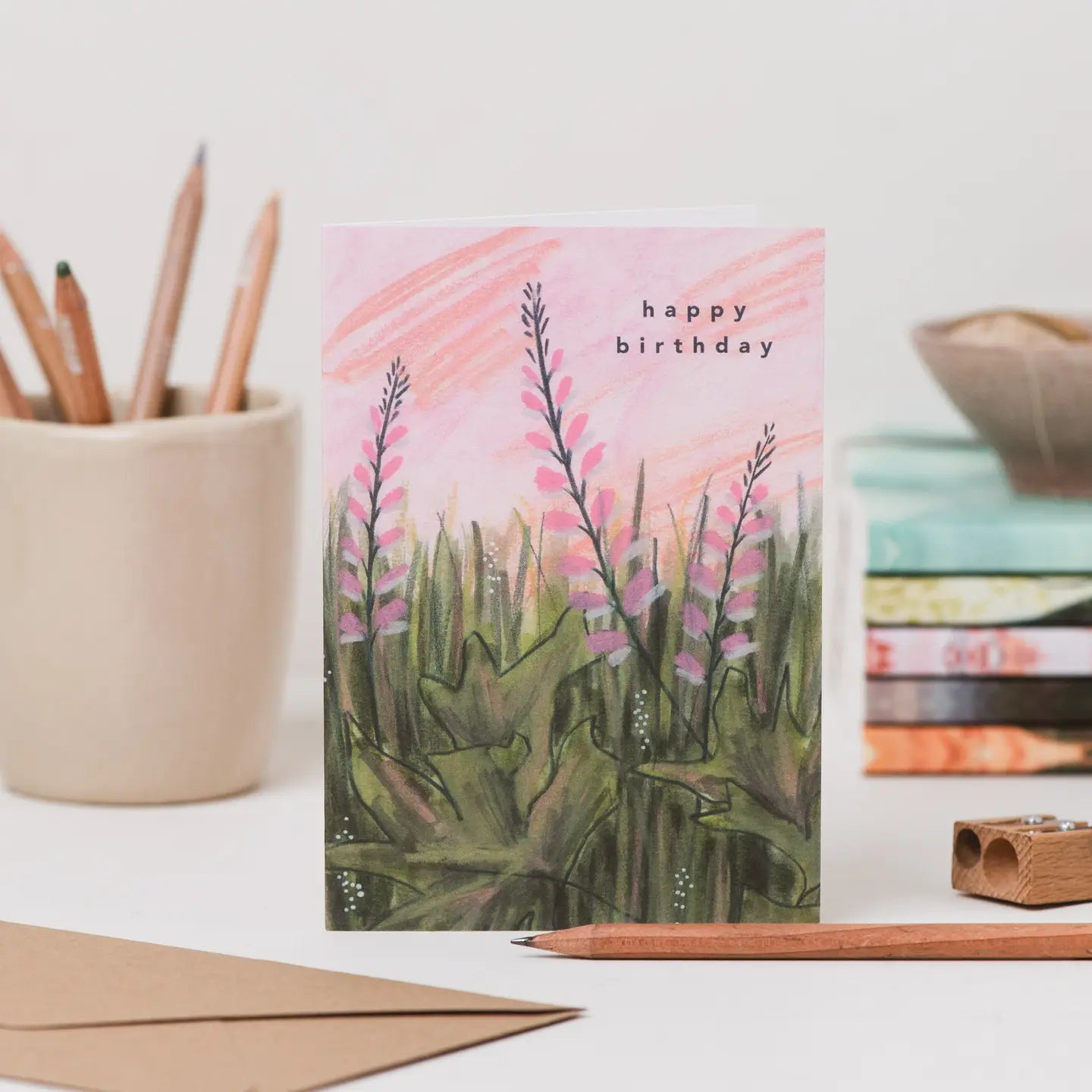 Joy Jen Studio: ‘Happy Birthday’ Pink Flowers Card