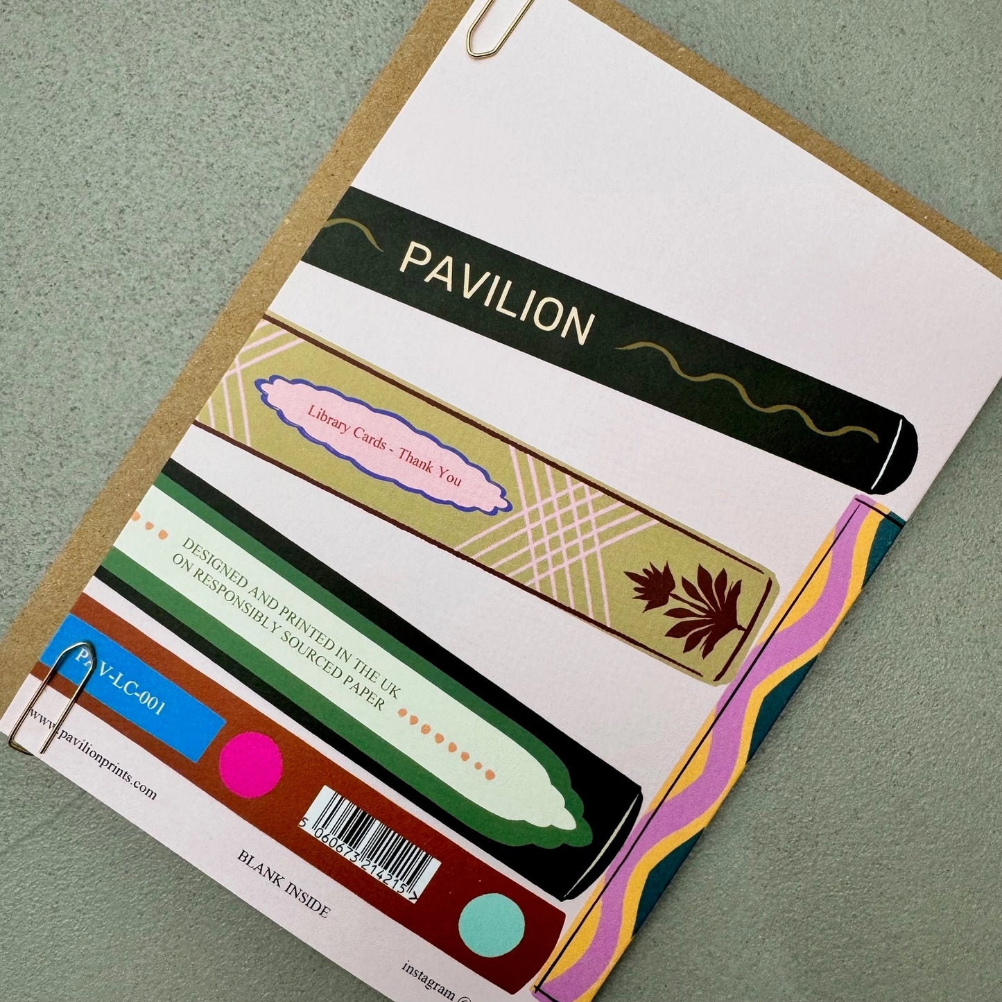 PAVILION: Literary Library Thank You Greeting Card