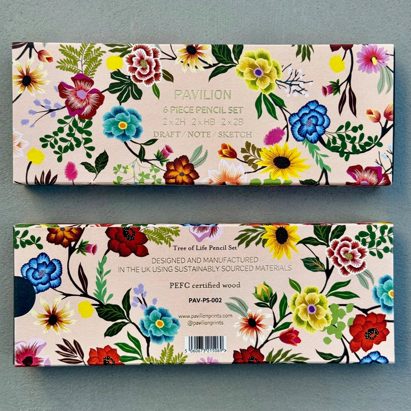 PAVILION: Botanical Flower Tree of Life - 6 Piece Pencil Set