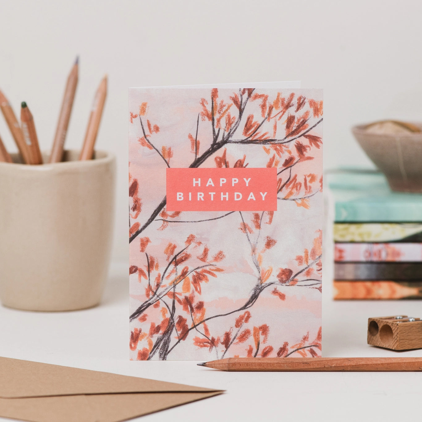 ‘Happy Birthday’ Autumn Leaves Card