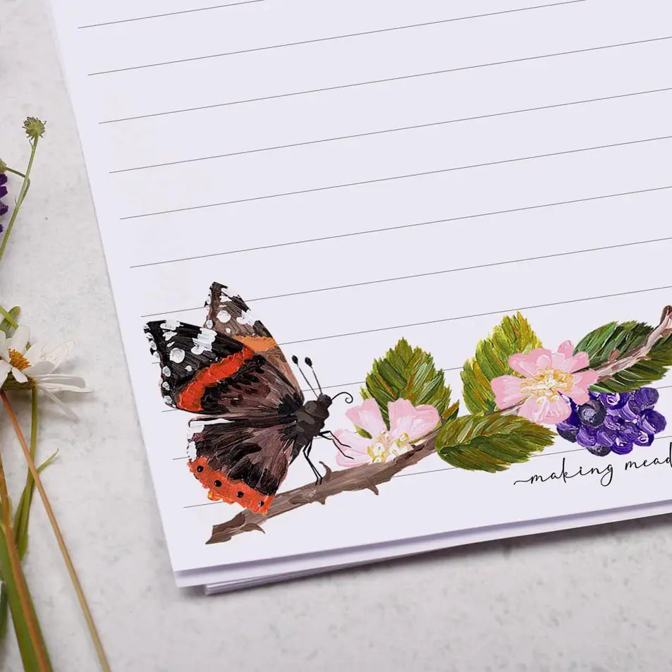 Making Meadows: Hedgerow Writing Paper - Blackberries & Butterflies