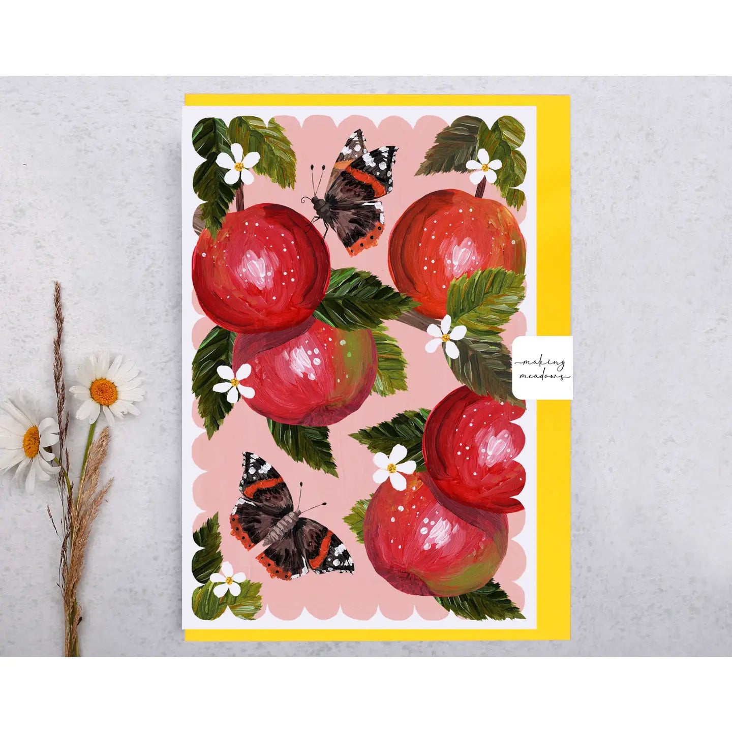 Making Meadows: Thinking of You - Blank Apples Greeting Card
