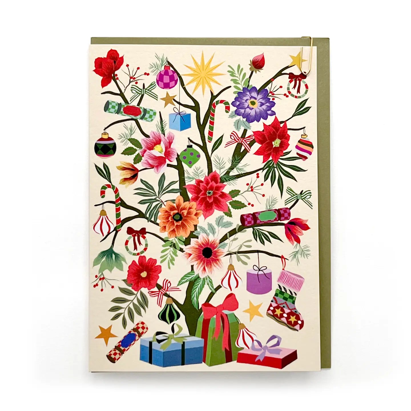 PAVILION: Christmas Floral Gift Tree Greeting Card