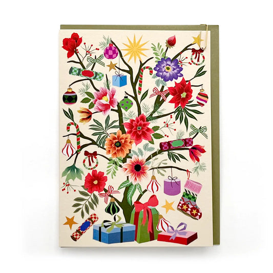 PAVILION: Christmas Floral Gift Tree Greeting Card