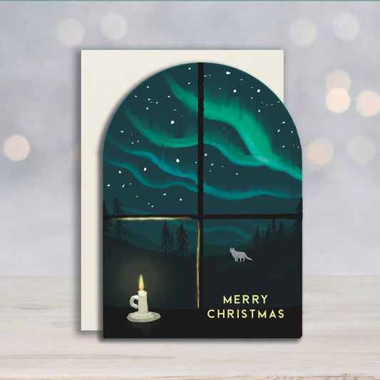 Christmas Window Aurora Card