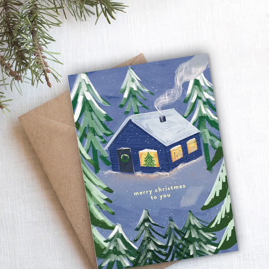 Cosy Cabin Christmas Card