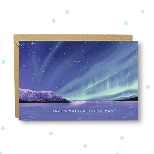 Magical Northern Lights Christmas Card
