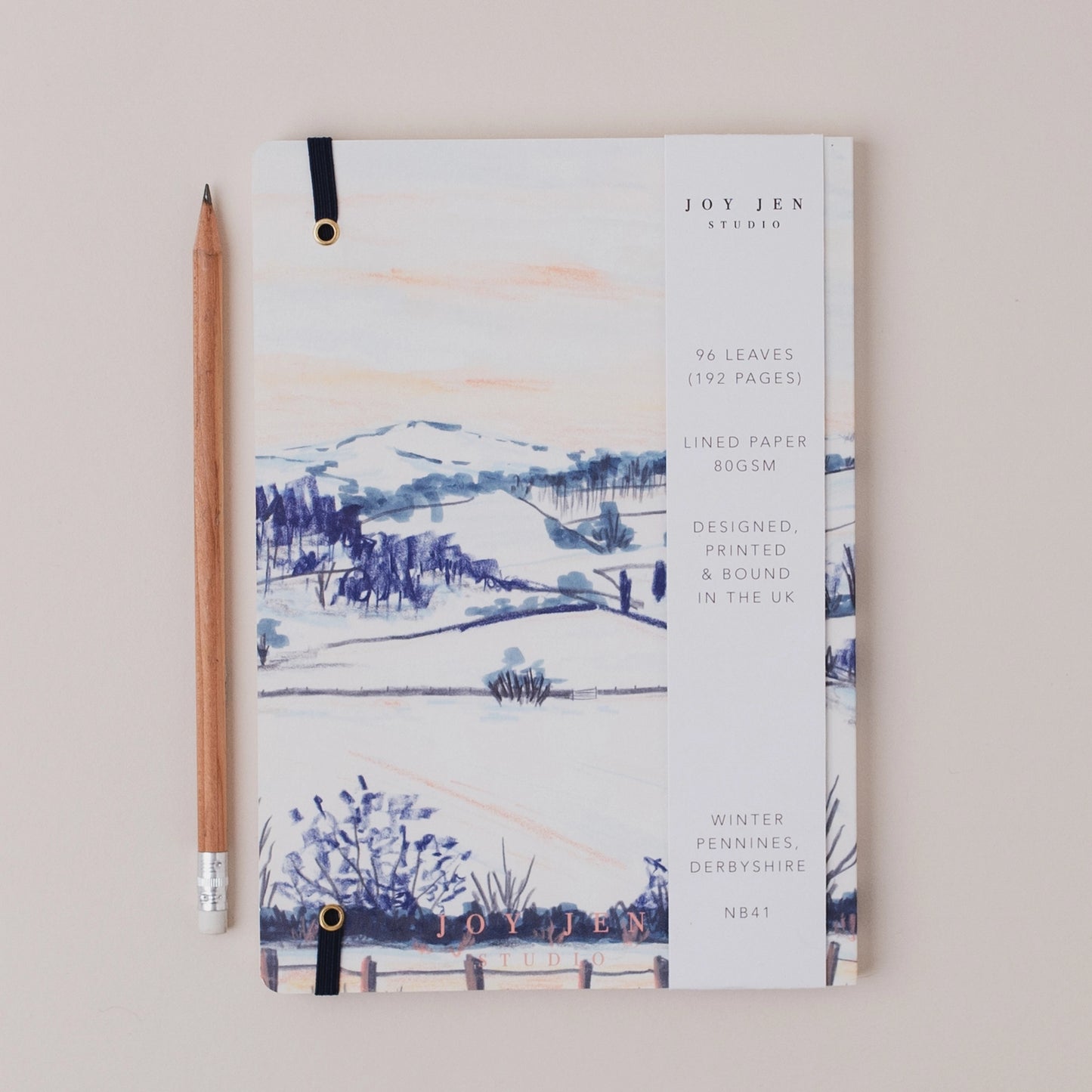 Joy Jen Studio: Winter Pennines, Derbyshire A5 Notebook