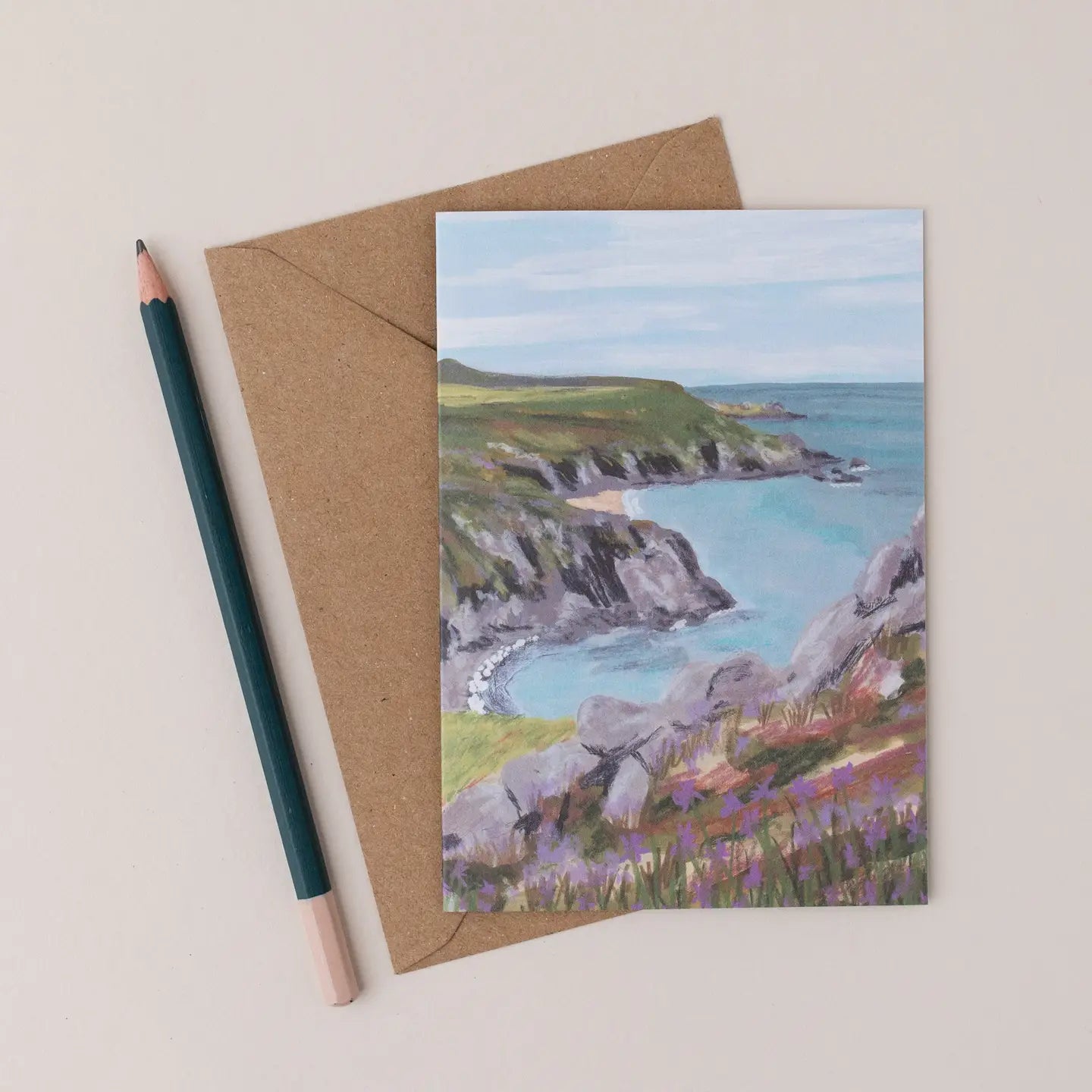 Joy Jen Studio: Landscape Card, Cornwall Beach Card