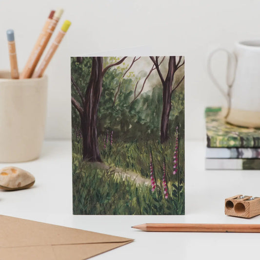 Joy Jen Studio: Foxglove Woodland, Landscape Card