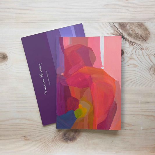 Red & Purple Abstract Slimline A5 Notebook: Susannah Bleasby Art