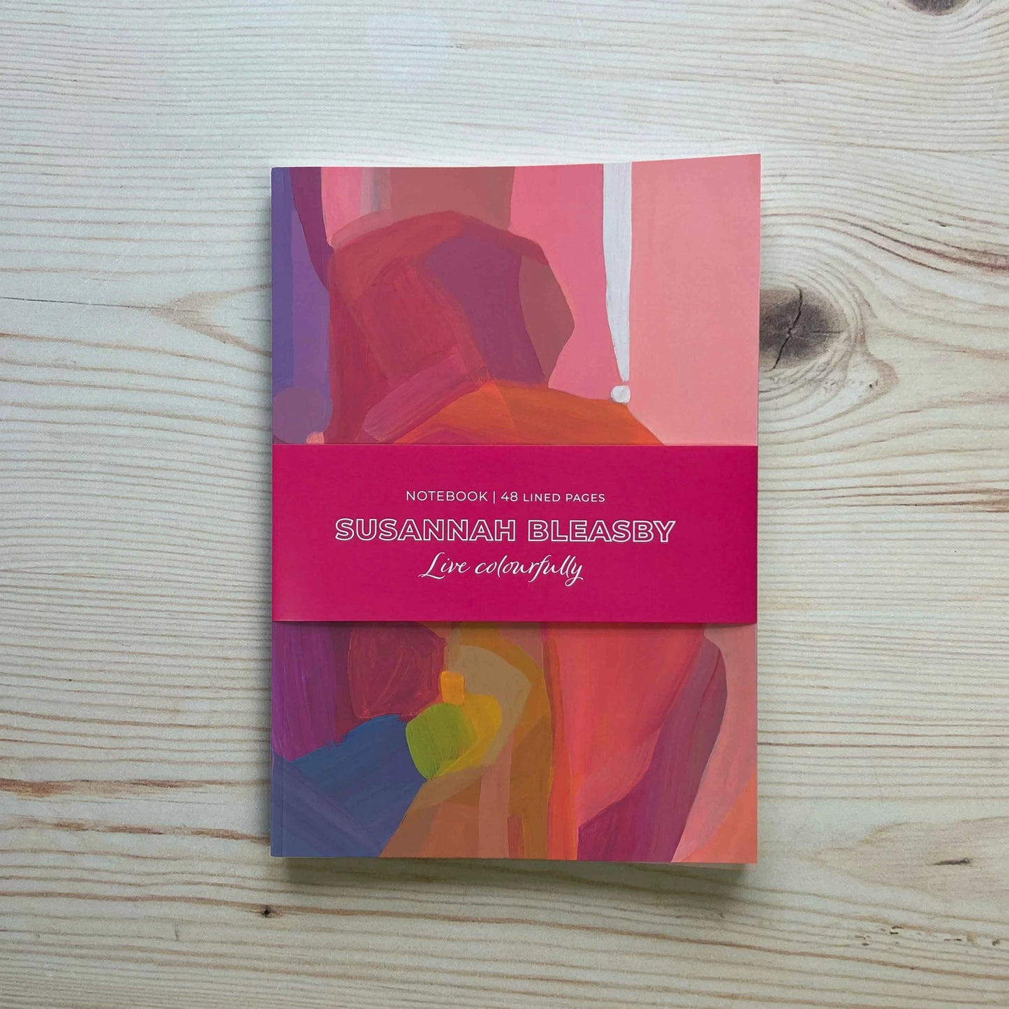 Red & Purple Abstract Slimline A5 Notebook: Susannah Bleasby Art