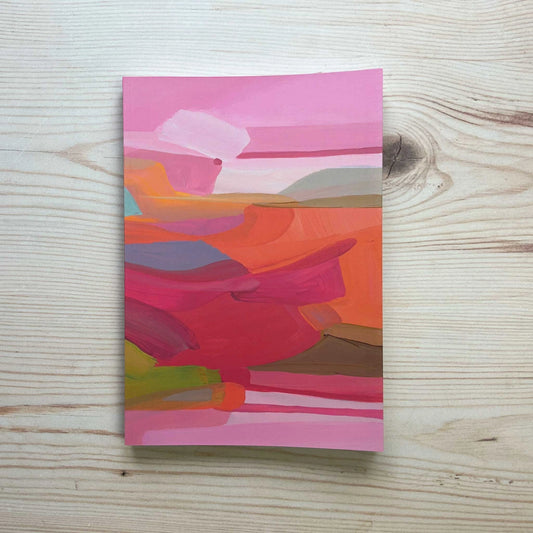 Pink Stripes Slimline A5 Notebook: Susannah Bleasby Art