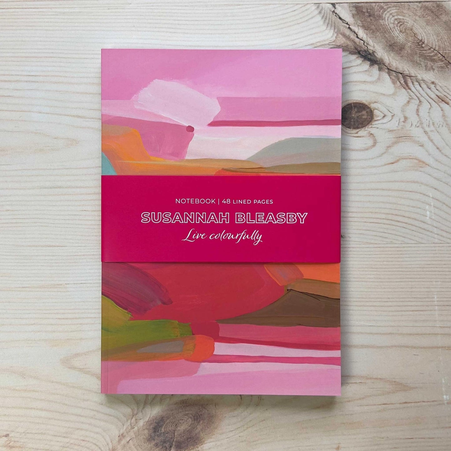 Pink Stripes Slimline A5 Notebook: Susannah Bleasby Art