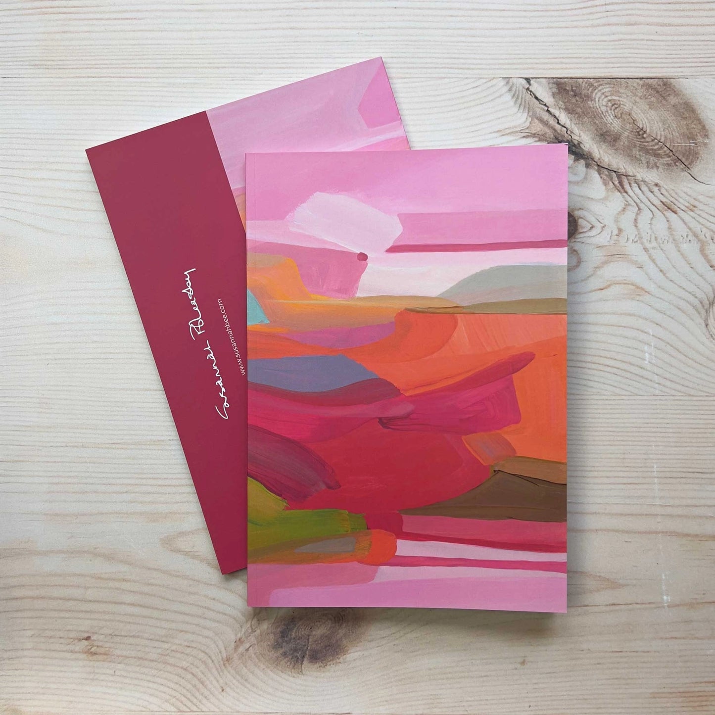 Pink Stripes Slimline A5 Notebook: Susannah Bleasby Art