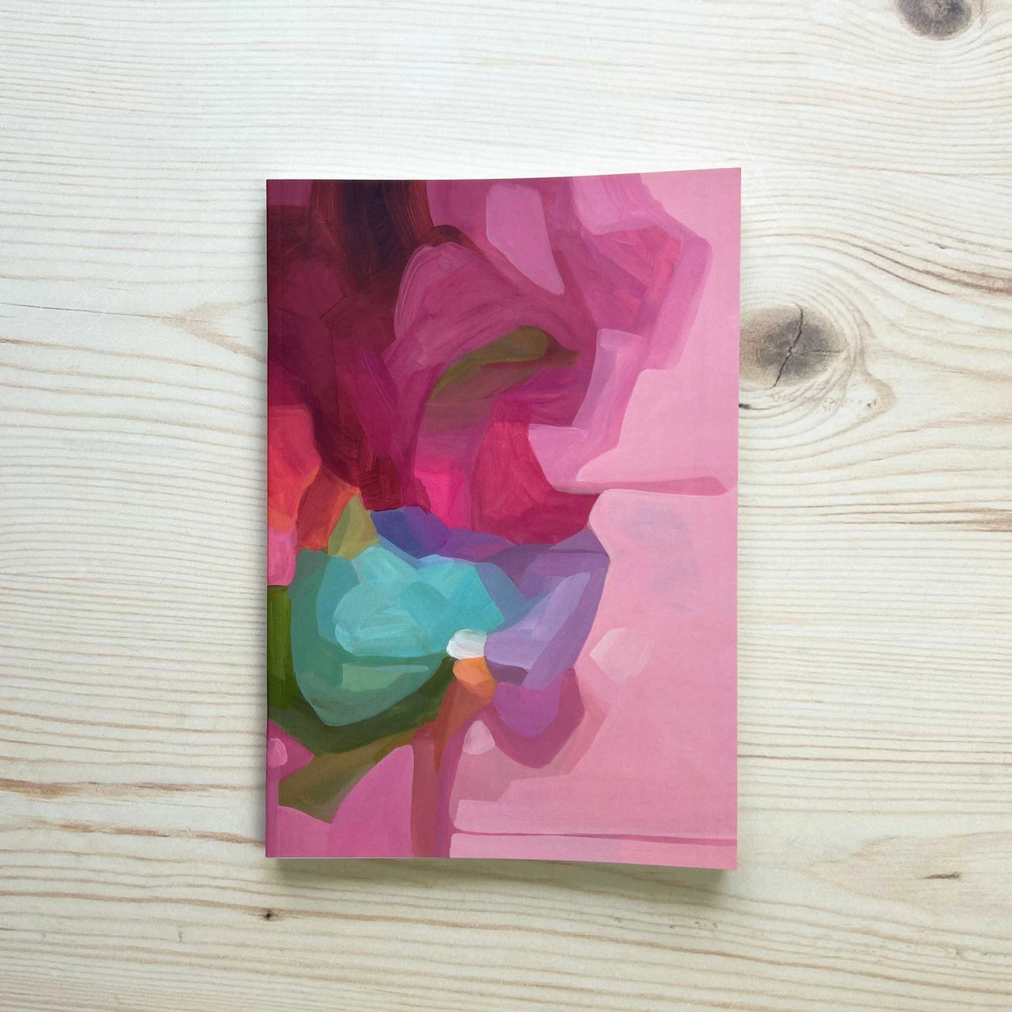 Pink Floral Slimline A5 Notebook: Susannah Bleasby Art