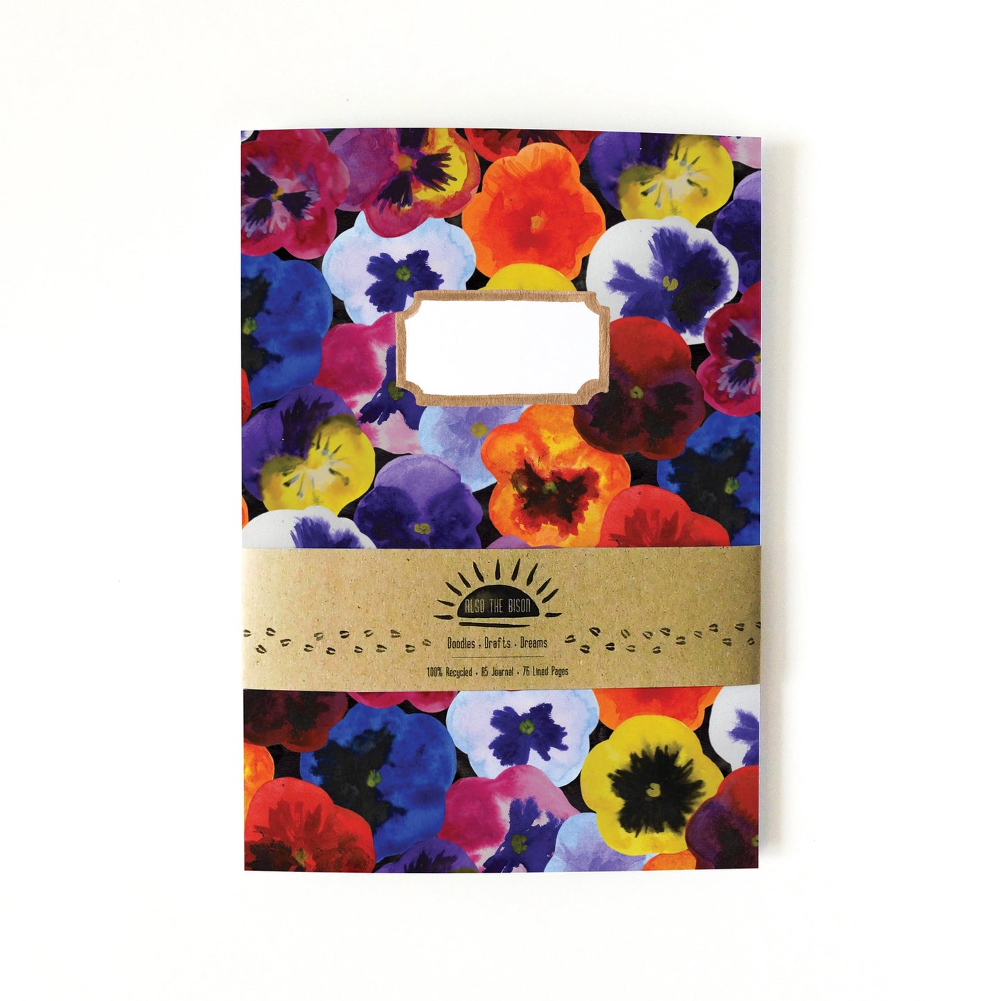 Viola Pansy, A5 Notebook: Bison Bindery