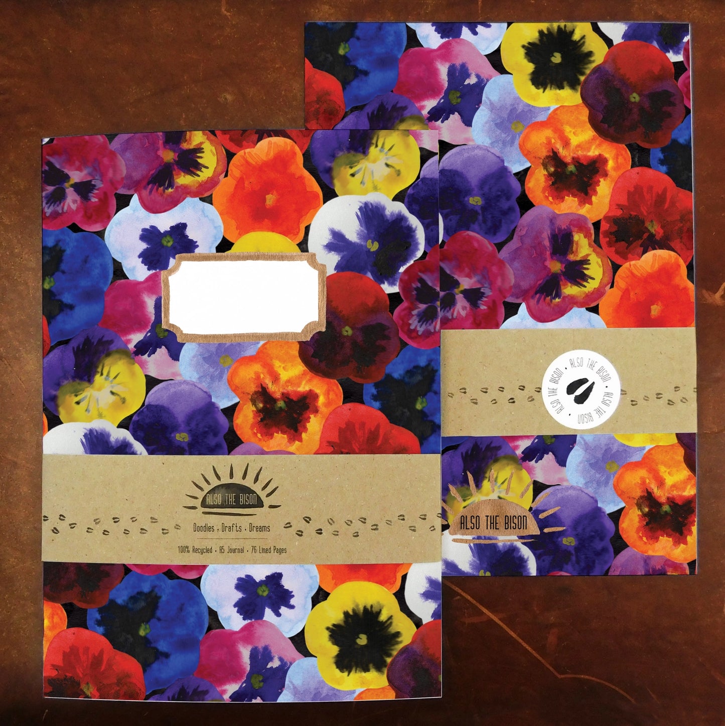 Viola Pansy, A5 Notebook: Bison Bindery