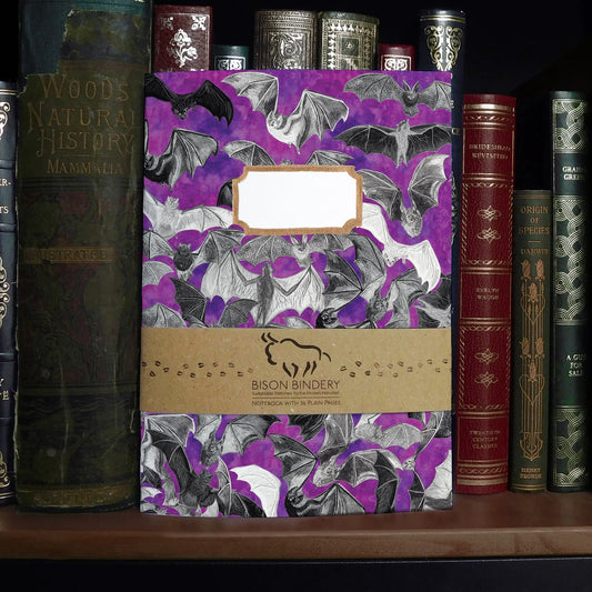 Chiroptera Bat, A5 Plain Pages Notebook: Bison Bindery