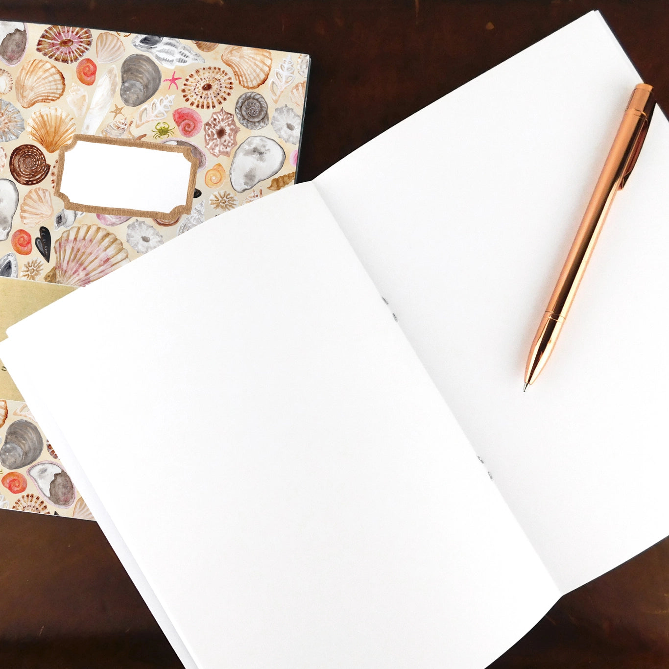 Conchae Sea Shell, A5 Plain Pages Notebook: Bison Bindery