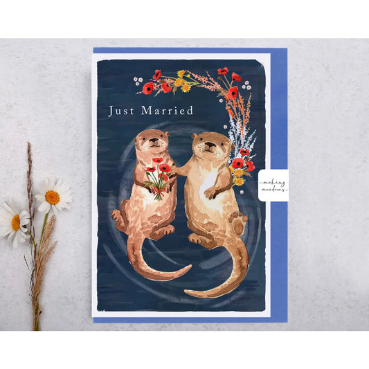 Making Meadows: Just Married - Otters Card
