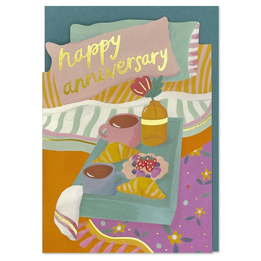 Raspberry Blossom: Anniversary Breakfast Card