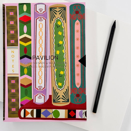 PAVILION: Library Patterned Foiled Notebook / Sketchbook