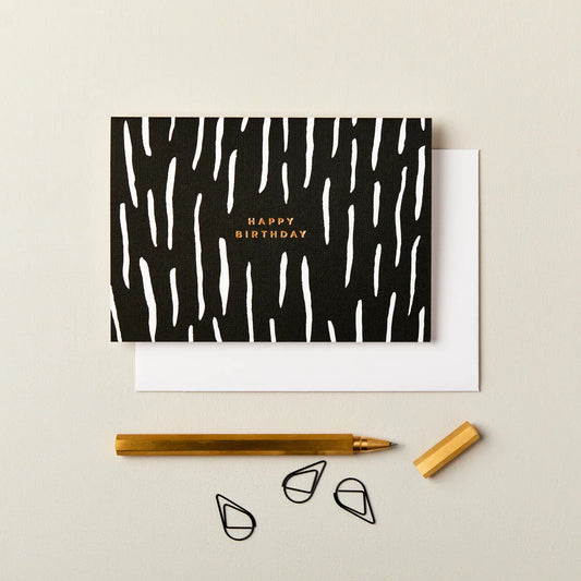 Zebra Happy Birthday Ink & Bloom Greeting Card