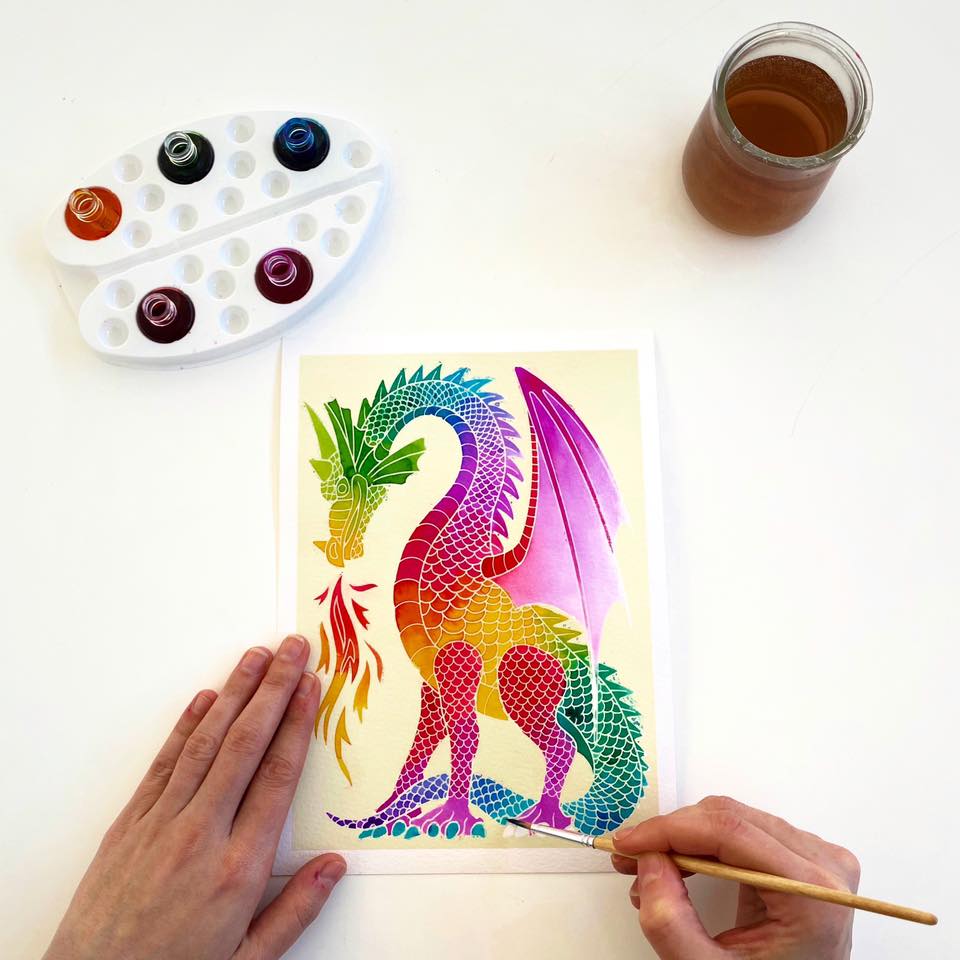 Aquarellum: Paint by Numbers - Dragons