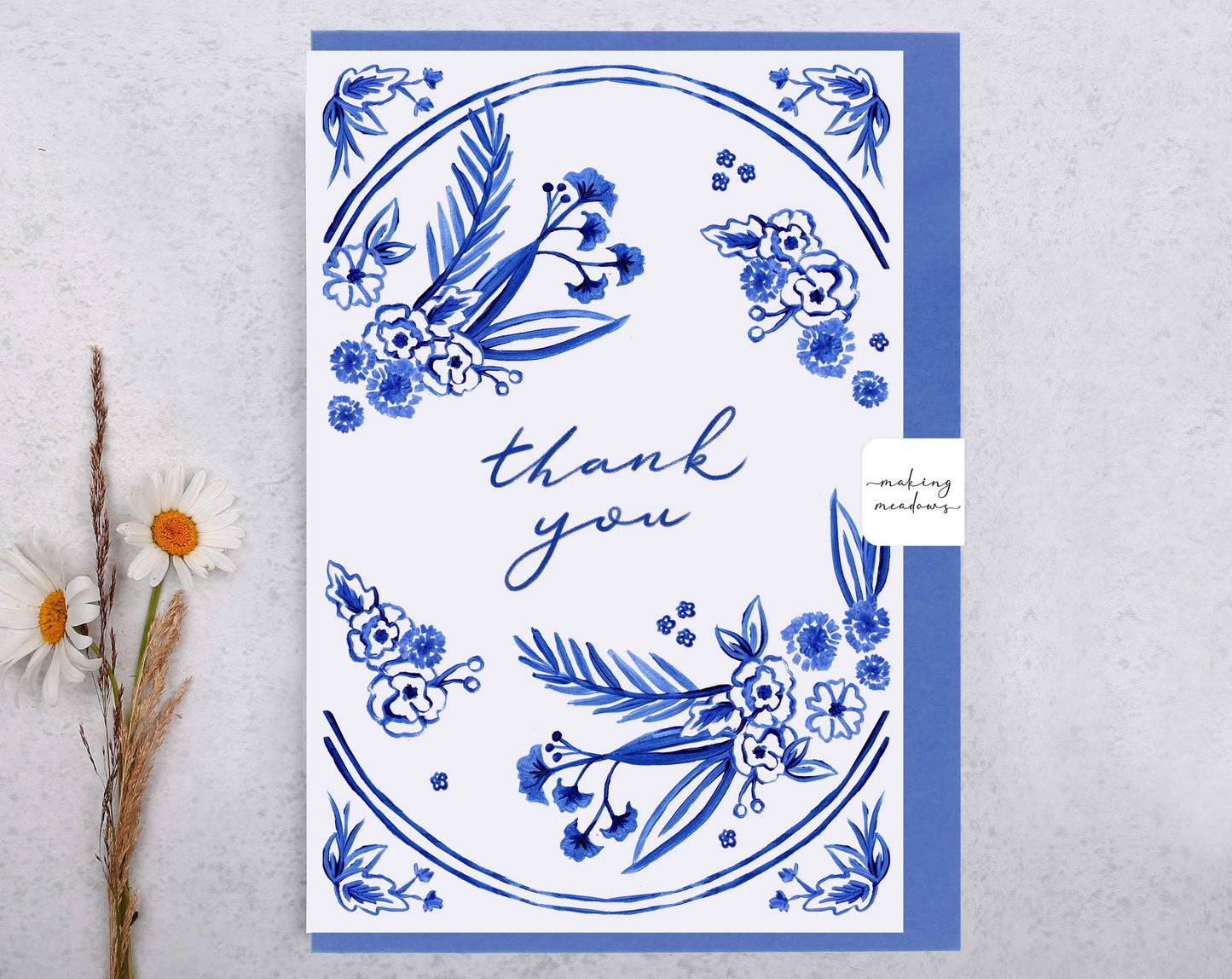 Making Meadows: Thank You Blue Floral Card