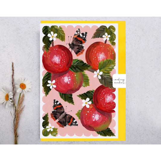 Making Meadows: Thinking of You - Blank Apples Greeting Card