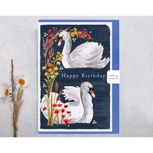 Making Meadows: Happy Birthday - Swan Card