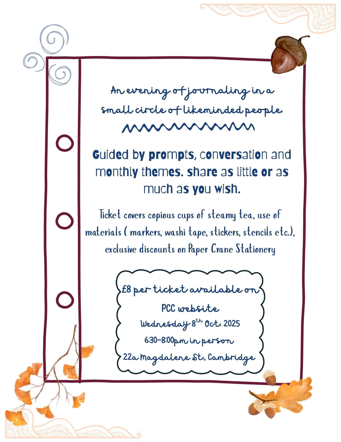 Journaling Circle: October at Tea Apothecary