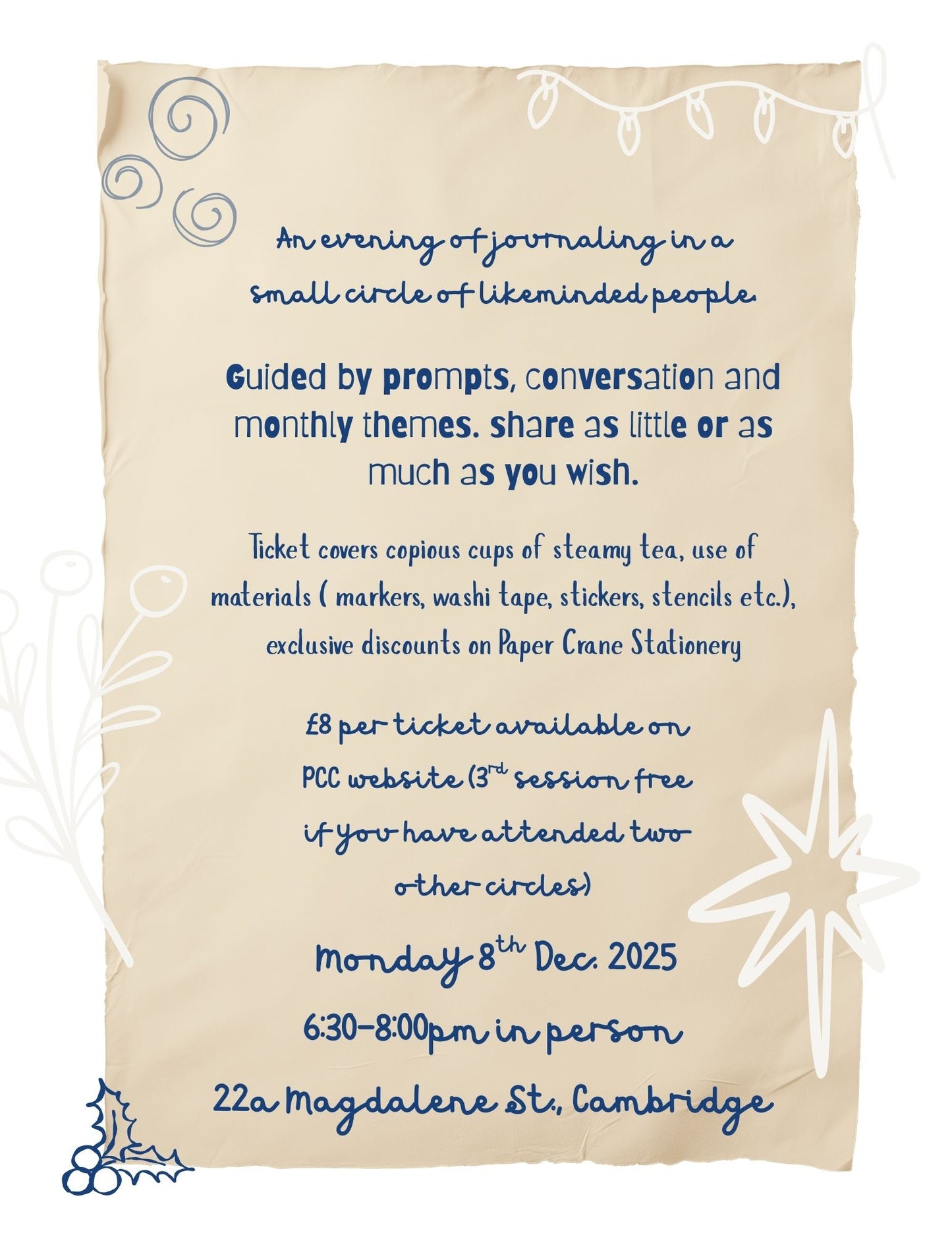 Journaling Circle: December at Tea Apothecary